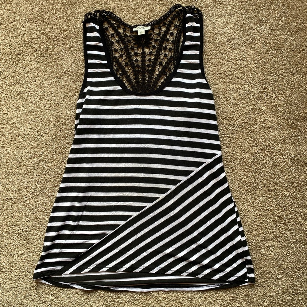Black and White stripes Cache tank top, size Small